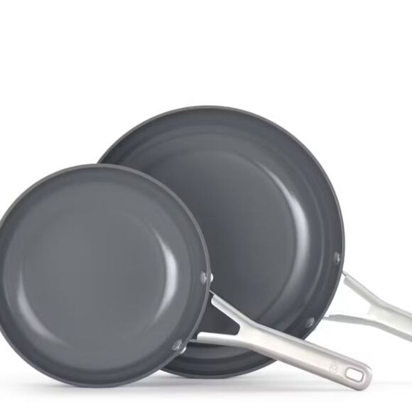 Calphalon Ceramic Non-Stick 8 & 10" Fry Pan Set- Silver Ash - Picture 2 of 13